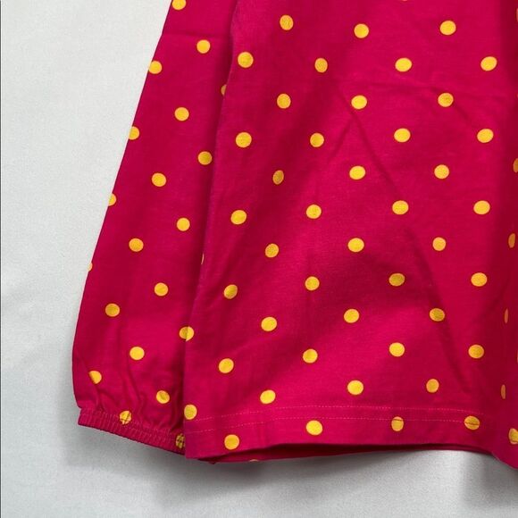 Hanna Andersson Fucshia and Yellow polka dot long sleeve top NWOT size 6-7 years - Picture 5 of 12